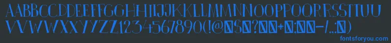 DkPinkus-Schriftart – Blaue Schriften auf schwarzem Hintergrund