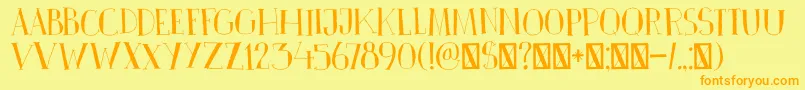 Weitere Informationen zur DkPinkus-Schriftart DkPinkus-Schriftart – Orangefarbene Schriften auf gelbem Hintergrund