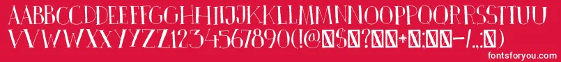 フォントDkPinkus – 赤い背景に白い文字