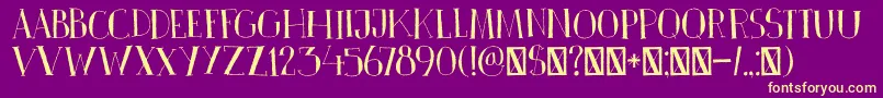 DkPinkus Font – Yellow Fonts on Purple Background