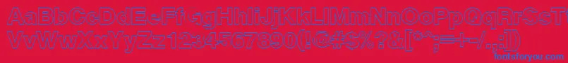 フォントCyxsb – 赤い背景に青い文字