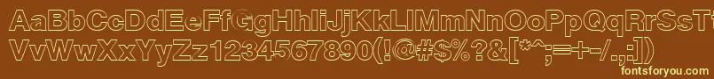 Cyxsb-fontti – keltaiset fontit ruskealla taustalla