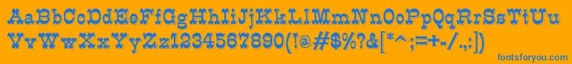 K22Eclair-Schriftart – Blaue Schriften auf orangefarbenem Hintergrund