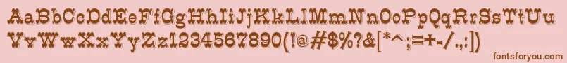 K22Eclair Font – Brown Fonts on Pink Background