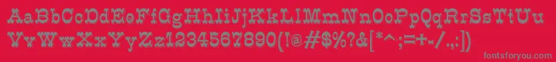 K22Eclair Font – Gray Fonts on Red Background