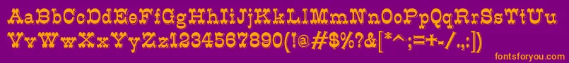 K22Eclair Font – Orange Fonts on Purple Background