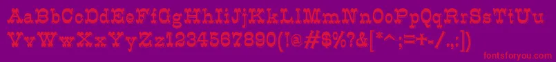 K22Eclair Font – Red Fonts on Purple Background