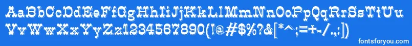 K22Eclair Font – White Fonts on Blue Background