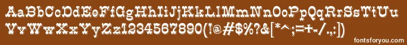 K22Eclair Font – White Fonts on Brown Background