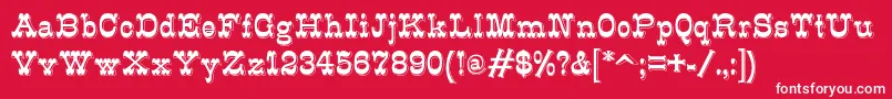 K22Eclair Font – White Fonts on Red Background