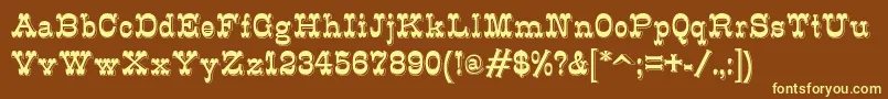 K22Eclair Font – Yellow Fonts on Brown Background