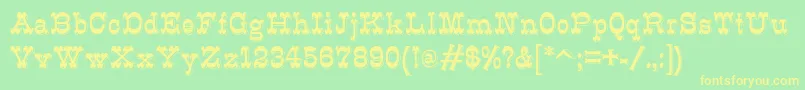 K22Eclair Font – Yellow Fonts on Green Background