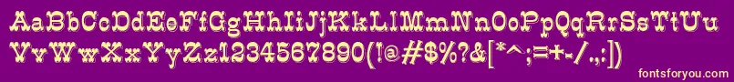 K22Eclair Font – Yellow Fonts on Purple Background