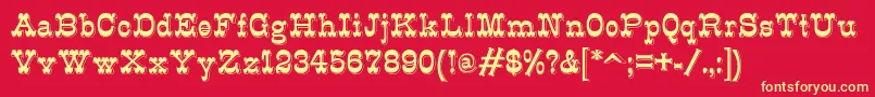 K22Eclair Font – Yellow Fonts on Red Background