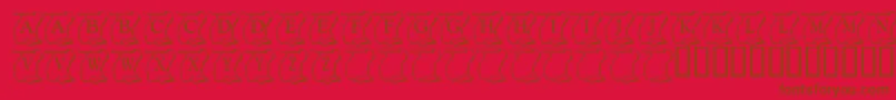 KrDeclaration-Schriftart – Braune Schriften auf rotem Hintergrund