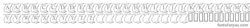 KrDeclaration-fontti – harmaat kirjasimet valkoisella taustalla