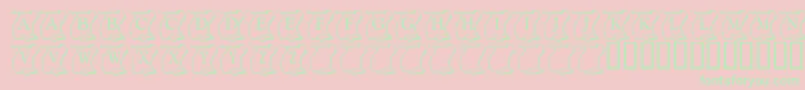 フォントKrDeclaration – ピンクの背景に緑の文字