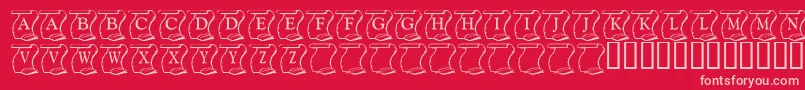 Fonte KrDeclaration – fontes rosa em um fundo vermelho