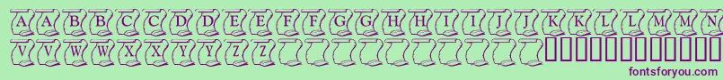 フォントKrDeclaration – 緑の背景に紫のフォント