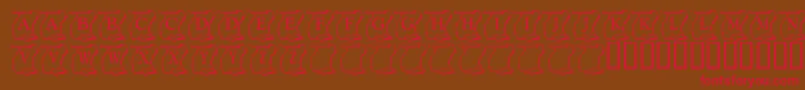 KrDeclaration-Schriftart – Rote Schriften auf braunem Hintergrund