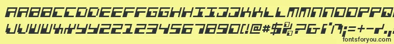 PhaserBankItalic Font – Black Fonts on Yellow Background