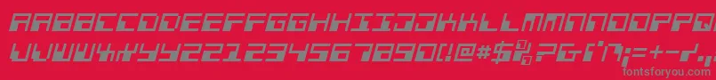 PhaserBankItalic Font – Gray Fonts on Red Background