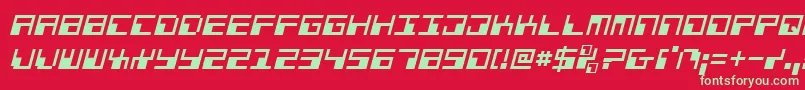 PhaserBankItalic Font – Green Fonts on Red Background