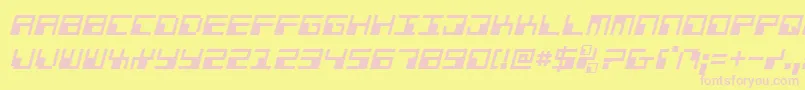 PhaserBankItalic Font – Pink Fonts on Yellow Background