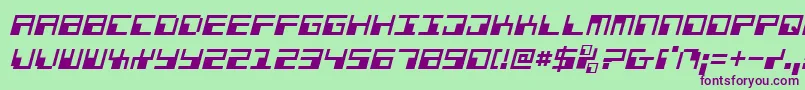 PhaserBankItalic Font – Purple Fonts on Green Background