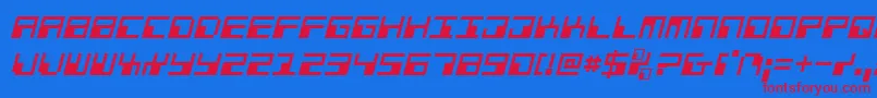 PhaserBankItalic Font – Red Fonts on Blue Background