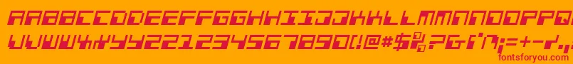 PhaserBankItalic Font – Red Fonts on Orange Background