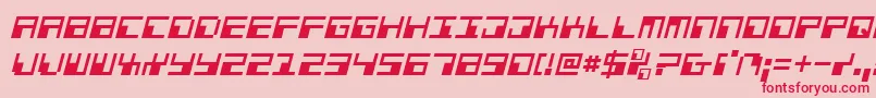 PhaserBankItalic Font – Red Fonts on Pink Background