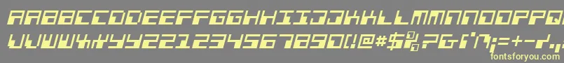 PhaserBankItalic Font – Yellow Fonts on Gray Background