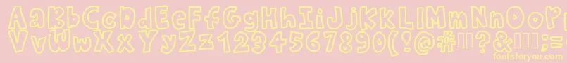 Gedeeee Font – Yellow Fonts on Pink Background