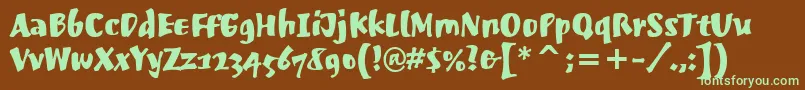 MuscleheaditcTt Font – Green Fonts on Brown Background