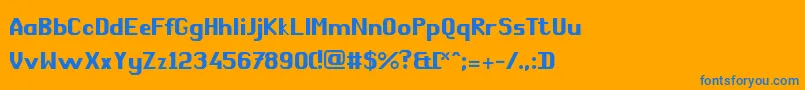 ComРІdie Font – Blue Fonts on Orange Background