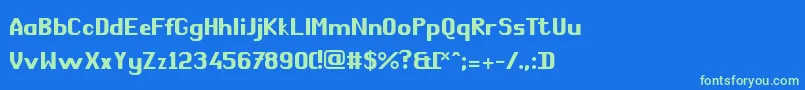 Czcionka ComРІdie – zielone czcionki na niebieskim tle