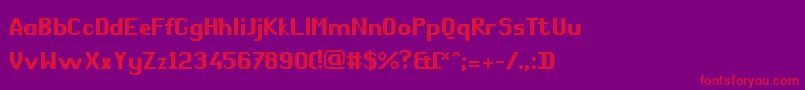 フォントComРІdie – 紫の背景に赤い文字