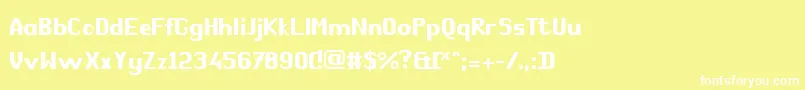 フォントComРІdie – 黄色い背景に白い文字