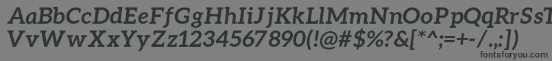 Więcej informacji o czcionce AleoBolditalic Czcionka AleoBolditalic – czarne czcionki na szarym tle