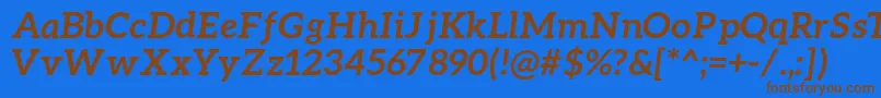 Czcionka AleoBolditalic – brązowe czcionki na niebieskim tle