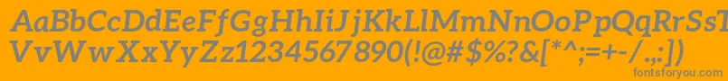 Lisätietoja AleoBolditalic-fontista AleoBolditalic-fontti – harmaat kirjasimet oranssilla taustalla