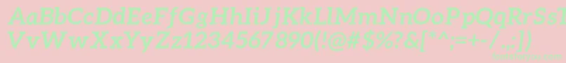 More about AleoBolditalic Font AleoBolditalic Font – Green Fonts on Pink Background