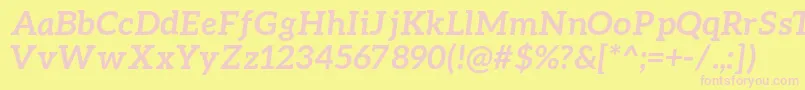 AleoBolditalic Font – Pink Fonts on Yellow Background