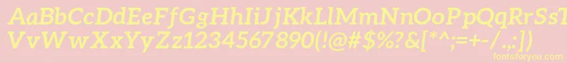 Подробнее о шрифте AleoBolditalic Шрифт AleoBolditalic – жёлтые шрифты на розовом фоне