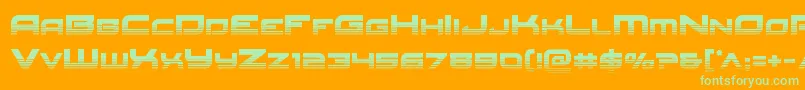 Redrockethalf-Schriftart – Grüne Schriften auf orangefarbenem Hintergrund