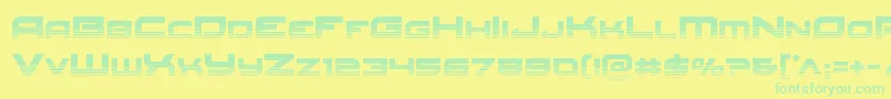 Saiba mais sobre a fonte Redrockethalf Fonte Redrockethalf – fontes verdes em um fundo amarelo