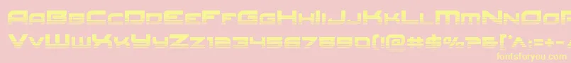 Redrockethalf-Schriftart – Gelbe Schriften auf rosa Hintergrund