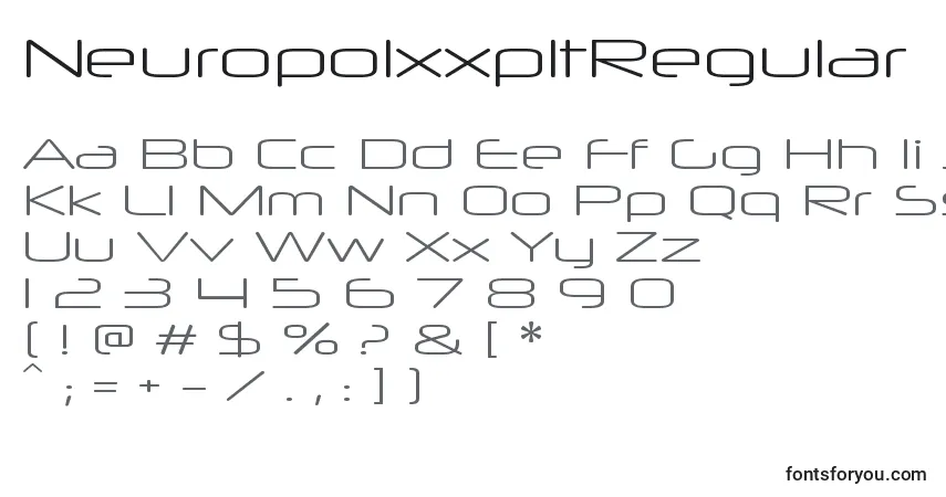 A fonte NeuropolxxpltRegular – alfabeto, números, caracteres especiais