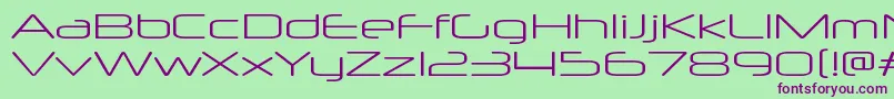 フォントNeuropolxxpltRegular – 緑の背景に紫のフォント